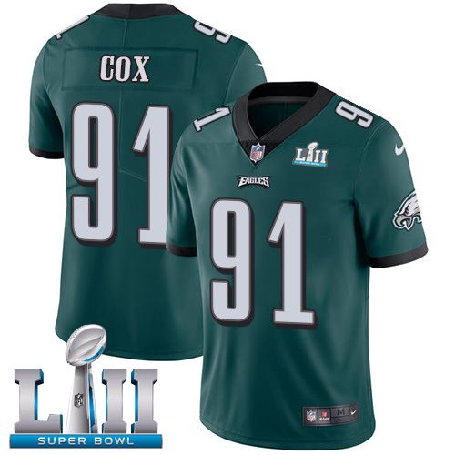 Youth Philadelphia Eagles #91 Cox Green Limited 2018 Super Bowl NFL Jerseys->->Youth Jersey